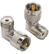 TLS.eagle Pack of 2 UHF PL259 Male to SO239 Female Coax Connector Right Angle Adapter 90 Degree E...