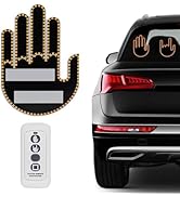 Car Finger Light with Remote Control, Funny LED Gesture Hand Lighting with 3 Modes, Window Sign L...