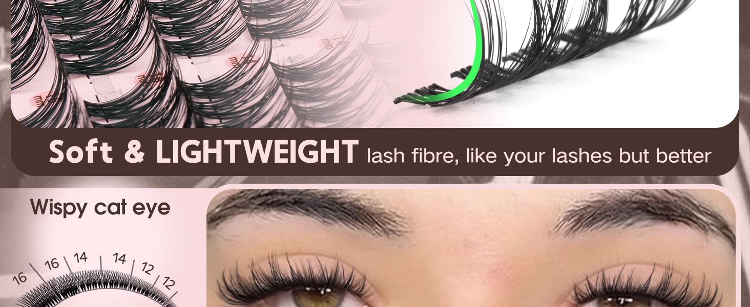 Wispy Lash Clusters Natural Eyelash Clusters No Makeup Look Cluster Eyelash Extensions 