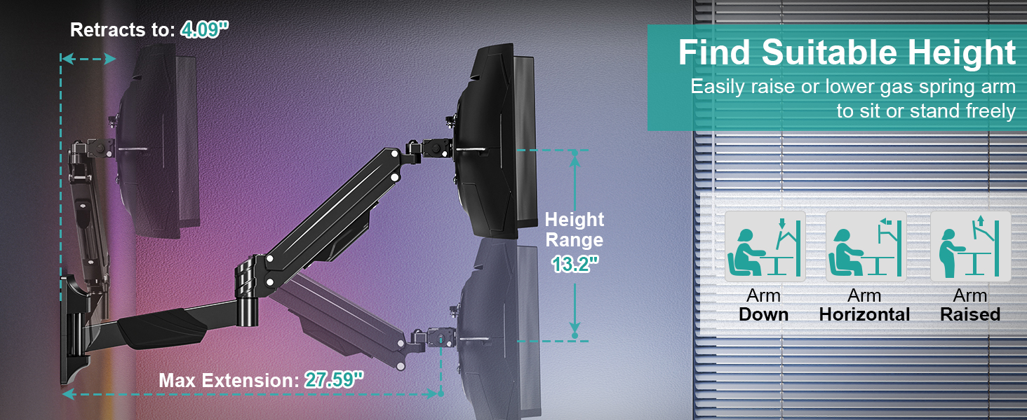 single monitor mount wall