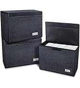 3 Pack Comic Book Storage, Leffis Comic Book Box Collapsible and Stackable Comic Short Box with L...