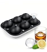 Large Ice Cube Tray with Lid 2inch,Reusable Ice Cube Trays for Freezer,Food-Grade Silicone Round ...