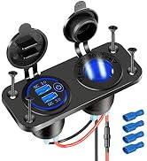 [Upgraded] Cigarette Lighter Socket Outlet Splitter, Quick Charge 3.0 USB Charger Power Outlet wi...