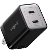 wegear 45W Dual USB-C GaN Fast Charger, Foldable Compact Wall Charger with PD PPS QC4.0 for Galax...