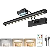 Magnetic Wireless Picture Light Rechargeable Battery Operated with Remote/Touch Control/Timer, An...