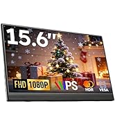 Portable Monitor, 15.6" FHD 1080P Travel Portable Monitor for Laptops, Ultra-Slim External Portab...