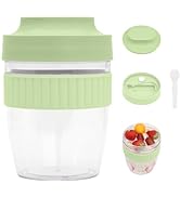 daasigwaa Breakfast On The Go Cups, Overnight Oats Containers With Lid And Folding Spoon, Take An...