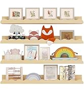NCONCO Nursery Book Shelves, 4 Pack 23x4.3inch Floating Shelves for Wall, Photo Picture Ledge She...