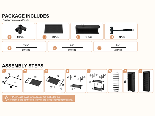 ASSEMBLY STEPS OF SHOE RACK