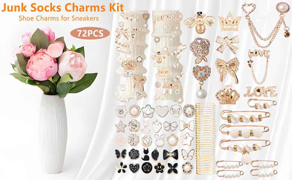 72 Pcs Junk Socks Charms Kit