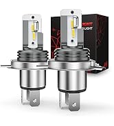Nilight 2PCS H4/HS1 LED Motorcycle Headlight Bulb CSP Chips 6000K 9003 HB2 Hi/Lo Beam Light Conve...