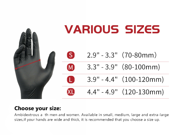 6mil heavy duty black nitrile disposable gloves