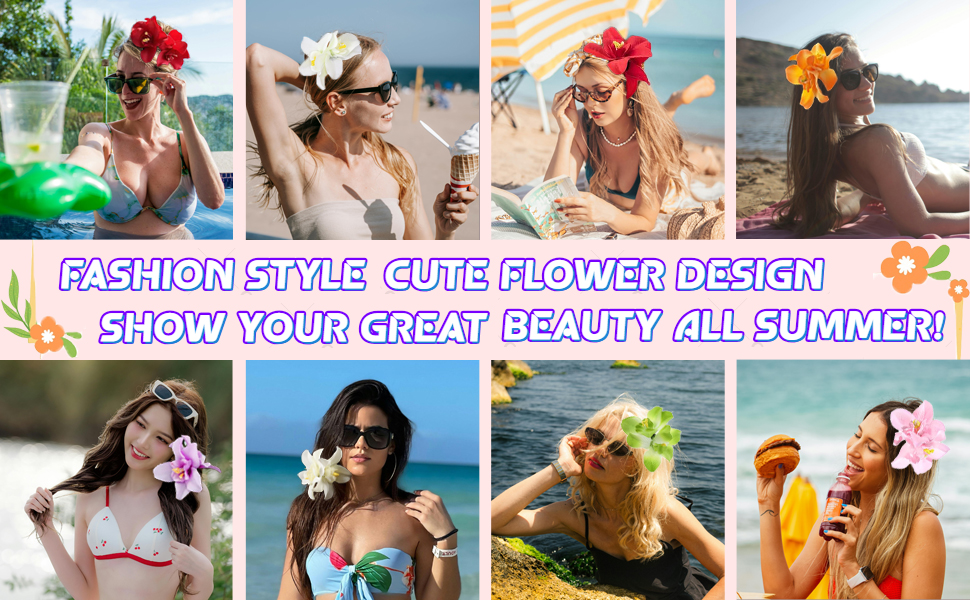Hawaiian Flower Hair Clips for Women