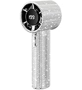 Mulstio Luxury Diamond Handheld Fan High-Speed Portable USB-C Rechargeable Mini Fan with Digital ...