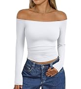 Trendy Queen Womens Long Sleeve Off The Shoulder Tops Going Out Cute Basic Y2K Fall Fashion 2026 ...