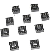 Yetaida 10PCS 8P IC Socket, DIP Integrated Circuit IC Chip Sockets Adaptor 8 Flat Pin Solder Type...