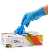 Kids Disposable Nitrile Gloves for 7-14 Years - Latex Free, Powder Free - for Crafting, Painting,...