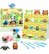 AWNOGKUE Air Dry Clay for Kids,12 Boxs Modeling Clay Kit with 5 Sculpting Tools, Safe Non-Toxic M...