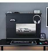 Ywin Steel Triple Clamp 43 x 35 inch Desk Pegboard System with Monitor Mounts and Storage Shelf w...