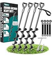 Payivsve 19-Inch Ground Anchors Heavy Duty, Trampoline Stakes Anchors Screw-in for High Wind, Ear...