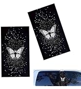 YAWUROU 2 PCS Car B Pillar Stickers, Waterproof Butterfly Design Automotive Door Pillar Decor Dec...