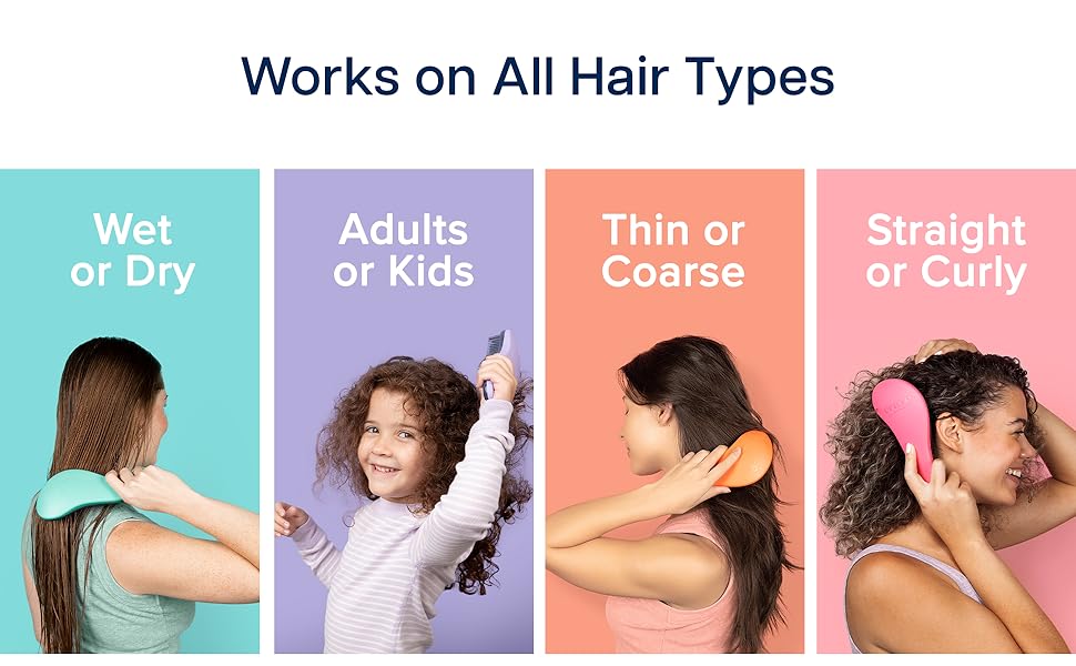 Crave Naturals Glide Thru Detangling Hair Brushes for Adults &amp; Kids Hair