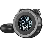 USCCE Loud Dual Alarm Clock with Bed Shaker - 0-100% Dimmer, Vibrating Alarm Clock for Heavy Slee...