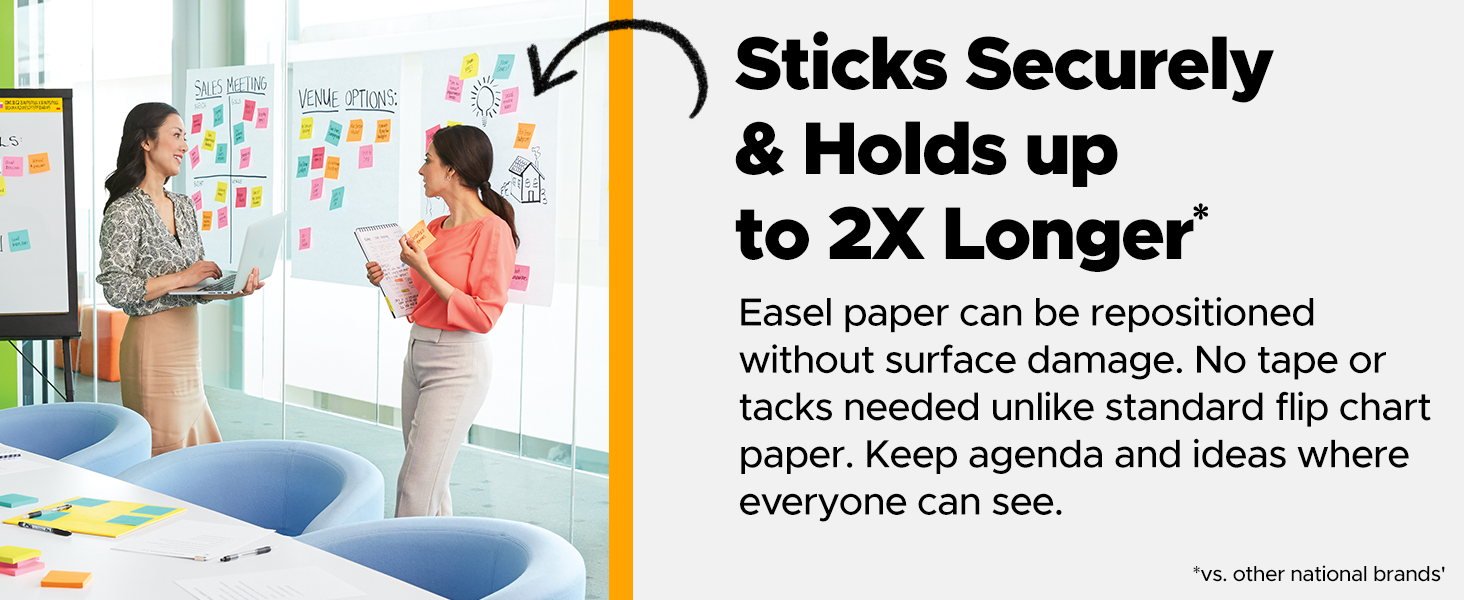 Sticks securely &amp; holds up to 2X longer