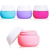 Gemice Silicone Cream Jars, TSA Approved Travel Size Containers - Leak-proof Travel Accessories w...