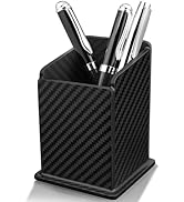 Carbon Fiber Black Pen Holder Cup for Desk, Black Pencil Cup Holder for Desk Office Pen Organizer...