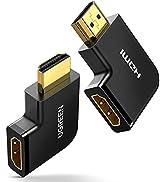 UGREEN 2 Pack HDMI Adapter 90 and 270 Degree Right Angle HDMI Male to Female Adapter Support 3D 4...
