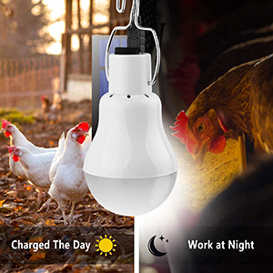 Solar Light Bulb Outdoor 130LM Portable Solar Powered Led Bulb Light for Chicken Coops Shed