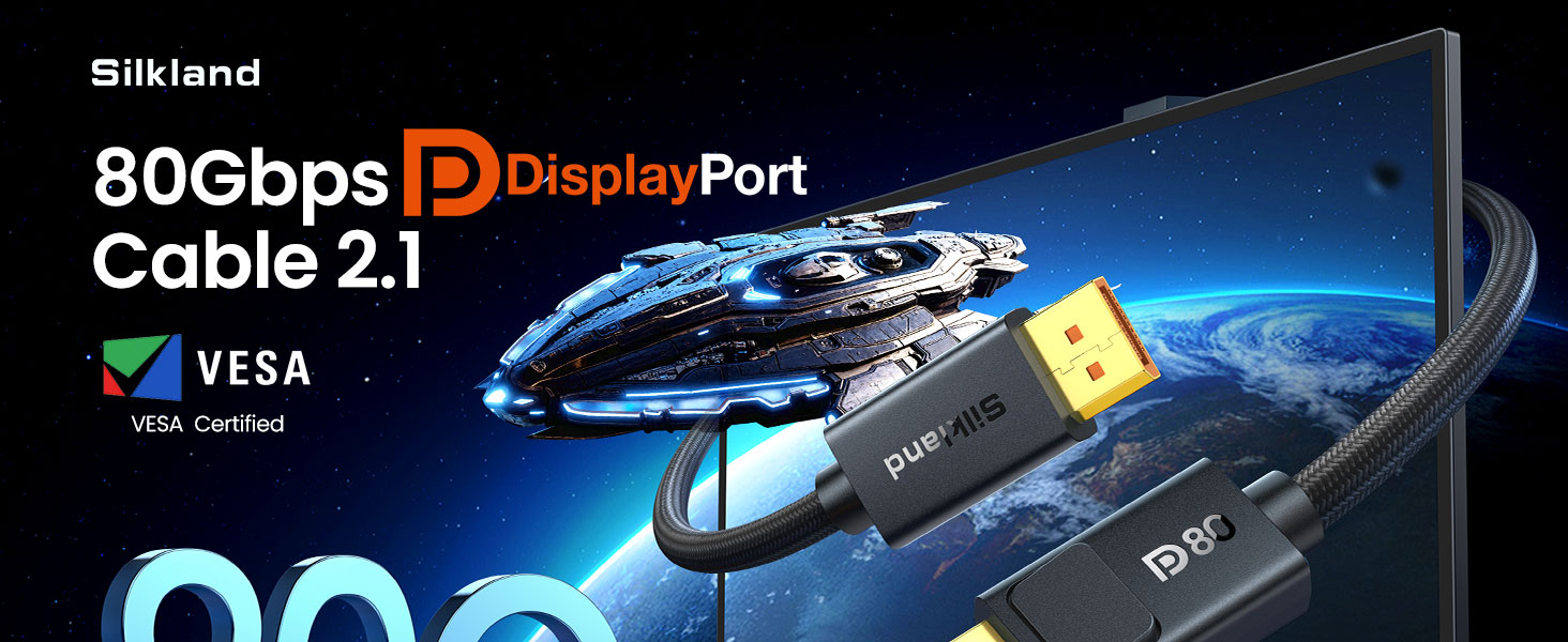 80Gbps DisplayPort Cable 2.1