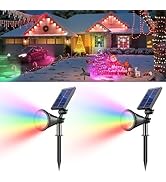 APOMAO Solar Color Changing Lights, 2 Modes Solar Spotlights Outdoor Waterproof Ip65, Outdoor Lig...