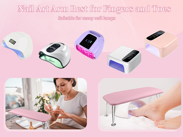Nail art arm rest for fingers and toes