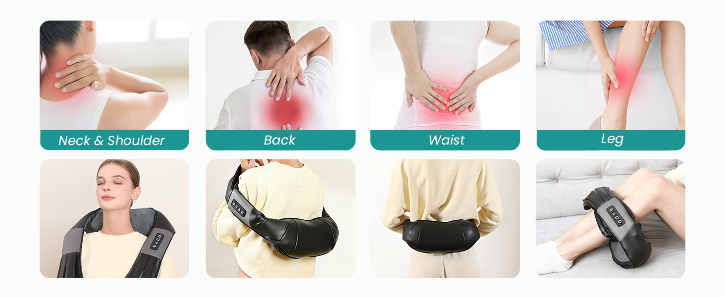 nekteck neck back massager for pain relief deep tissue shoulder massage tool