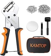 Kamtop Grommet Tool Kit - 3/8 Inch Handheld Grommet Kit with 500 Pcs Grommets and Bag, Grommets E...
