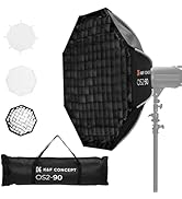K&F CONCEPT Octagonal Softbox, 90cm/35.4in Quick Release Softbox with Bowens Mount, Carrying Bag,...