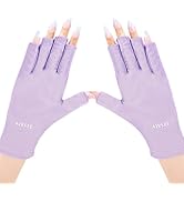 AIRSEE UV Gloves for Nail Lamp,Professional UPF50+ UV Protection Gloves for Manicures Nail Art,Fi...