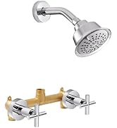 KAPHOME 2 Handles Shower Faucet Set,2 Knobs Single Function Tub and Shower Trim Kit with Valve,Tw...