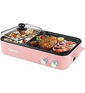 Topwit Pot with Grill, 2 in 1 Indoor Non-stick Shabu Shabu Pot with Grill for Steaks, Shabu Shabu...