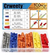 Crweety 100PCS Wire Connectors Nuts Electric Wire Caps Insulating Insert Twist Electrical Wire Co...