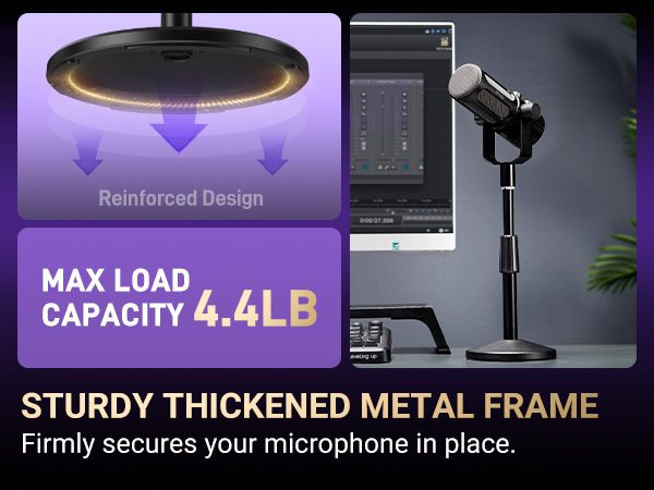 sturdy thickened metal tabletop microphone stand