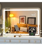 Hasipu Vanity Mirror with Lights, 28" x 20" LED Makeup Mirror, Lighted Makeup Mirror with Dimmabl...