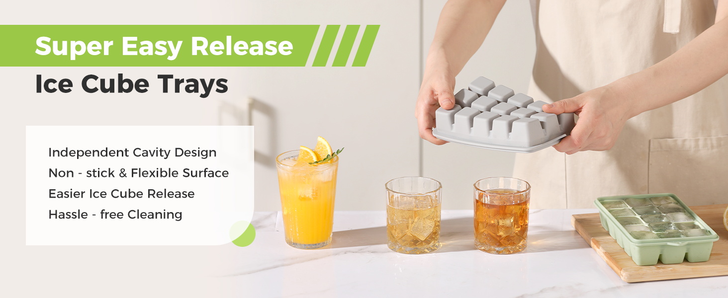 silicone ice cube trays with lid