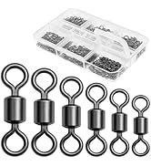 DONQL Swivels Fishing Tackle, Barrel Swivel 200pcs, 3 Way Swivel Fishing Stainless Steel, 6.6 lbs...