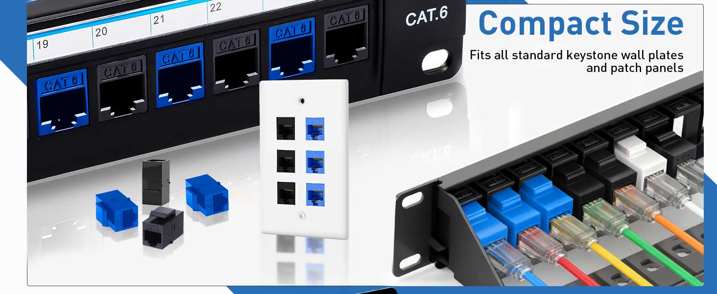 Fit all standard keystone wall plate and patch panels