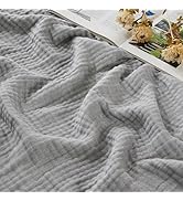 EMME Cotton Muslin Large Throw Blanket Couch Breathable Gauze Soft Lightweight Bed Blankets Adult...