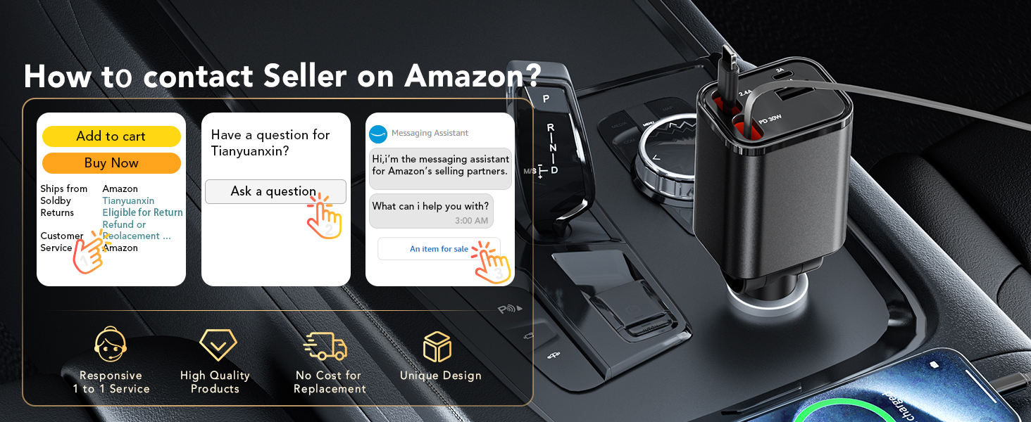 4 in 1 retractable car charger