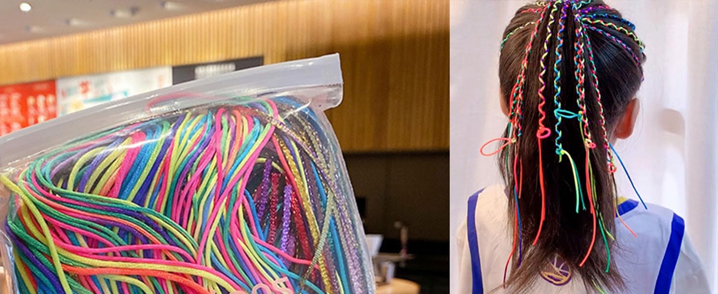 Hair Braids Assorted Mix Colorful Gradient Color Hair Wrap String Rope Strands